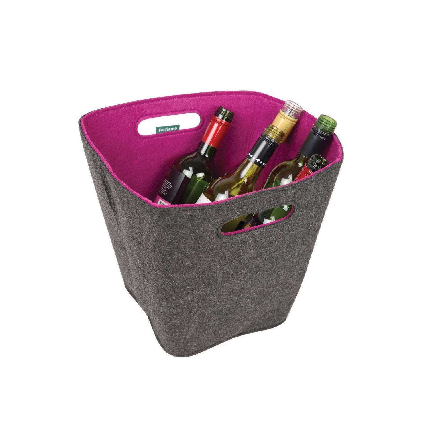【化妝檯護膚品收納】日系雙色加厚毛氈保養品收納籃 (大中小) | 溫潤耐磨 簡約梳妝檯整理