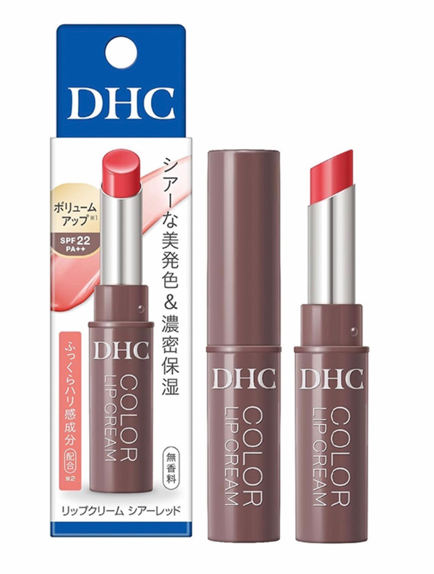 DHC 濃密彩色潤唇膏 SPF22 1.5g - 亮紅色 (Pure Red)｜保濕潤色防曬 顯白提升氣色 日本平行進口