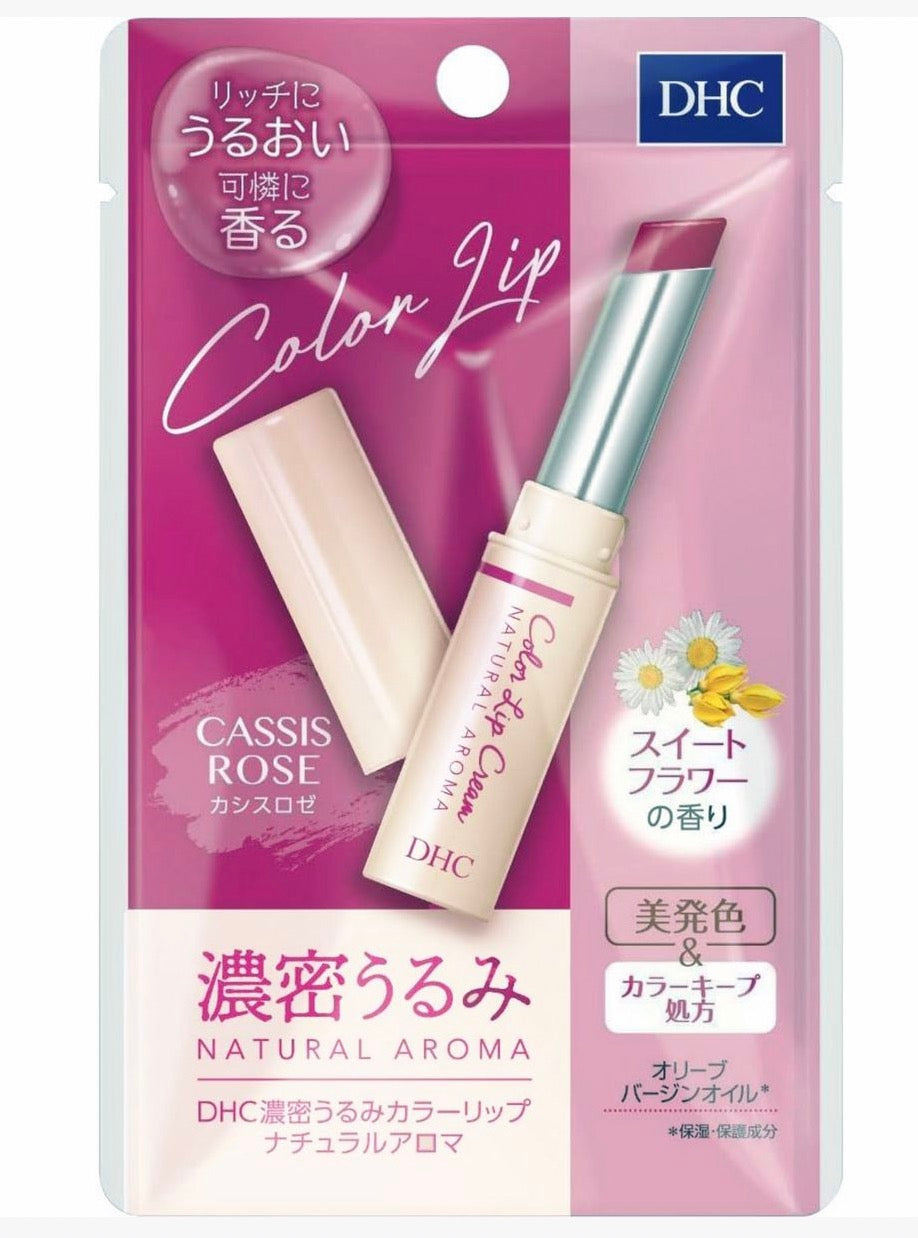 DHC 濃潤彩色香氛潤唇膏 1.5g - 黑醋栗玫瑰甜花香 (Cassis Rose)｜保濕潤色芳療 撫平唇紋提升氣色 日本平行進口