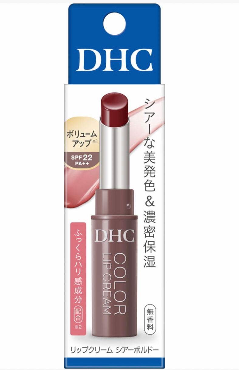 DHC 濃密彩色潤唇膏 SPF22 1.5g - 酒紅色 (Wine Red / Sheer Bordeaux)｜保濕潤色防曬 知性氣質修飾暗沉 日本平行進口